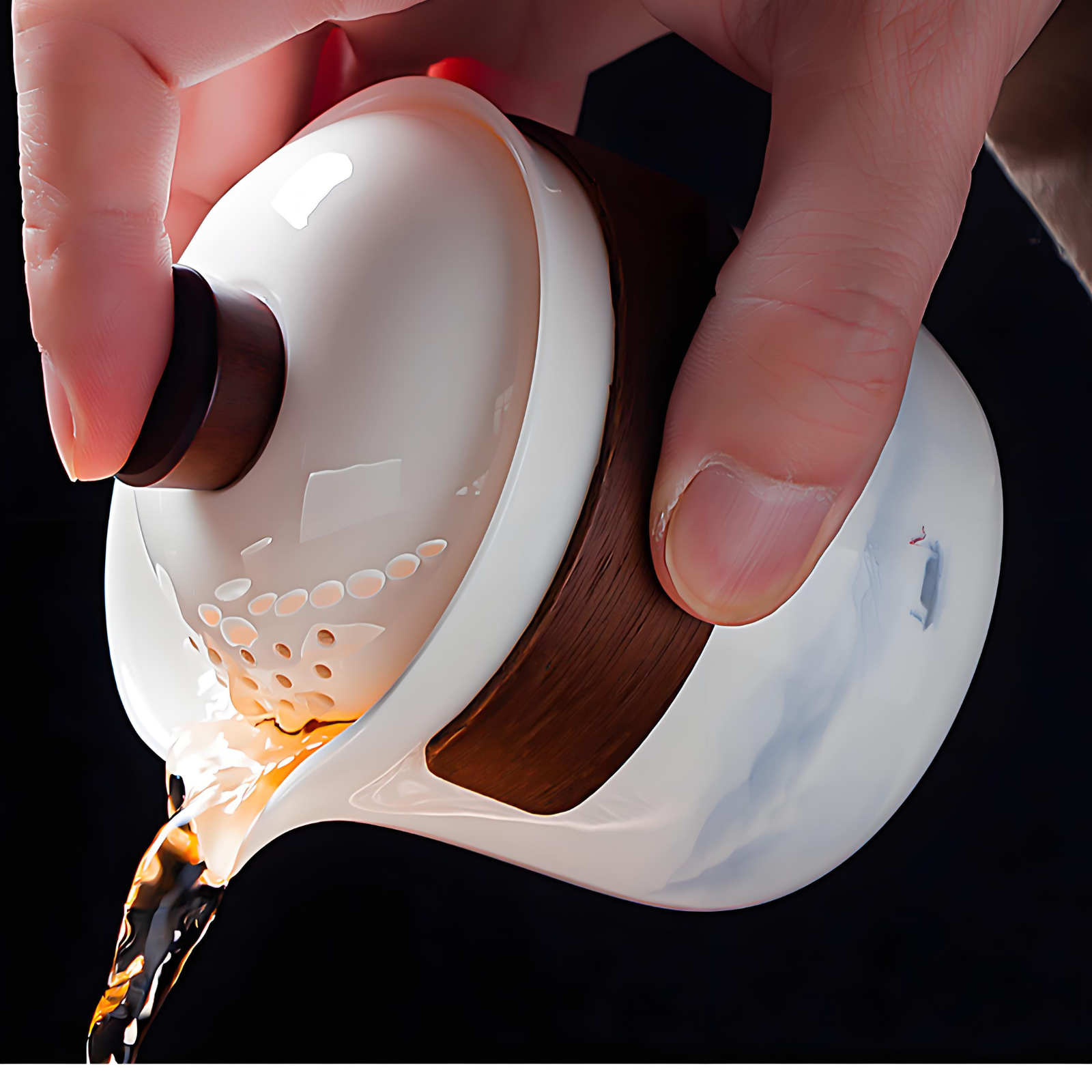 White porcelain 16-piece Chinese tea set - ink style hand-painted ceramic tea tray and lid set